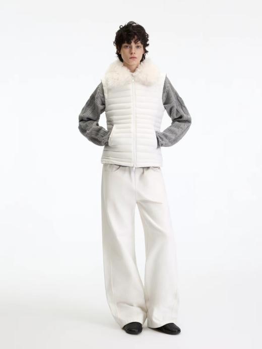 出逃赤岗西/25AWY006/毛领90白鸭绒保暖防风轻薄可拆卸马甲排骨羽绒服外套 商品图3