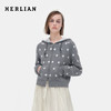 HERLIAN 2026年春季新品波点撞色连帽女士针织外套连帽拉链开衫 商品缩略图0