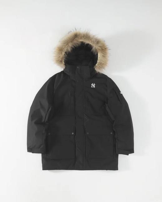 F010704貉子大毛领刺绣多口袋夹克式连帽羽绒服男女同款 商品图1