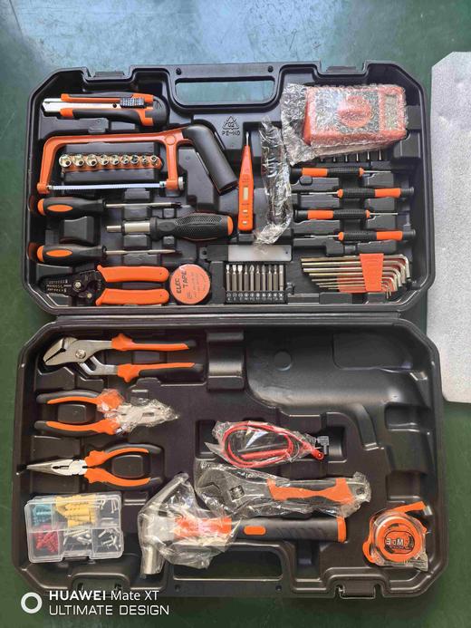 【货号05259】电钻套盒冲击钻套装工具不含电钻手动工具组合箱子家用工具箱子收纳箱 商品图1