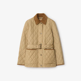 BURBERRY 巴宝莉 女士马术骑士设计标签绗缝尼龙夹克棉服 卡其色 8110376 B8626