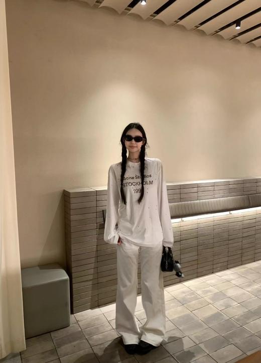 F010718新款抹布系列 破坏复古做旧麻棉长袖T男女同款 商品图5