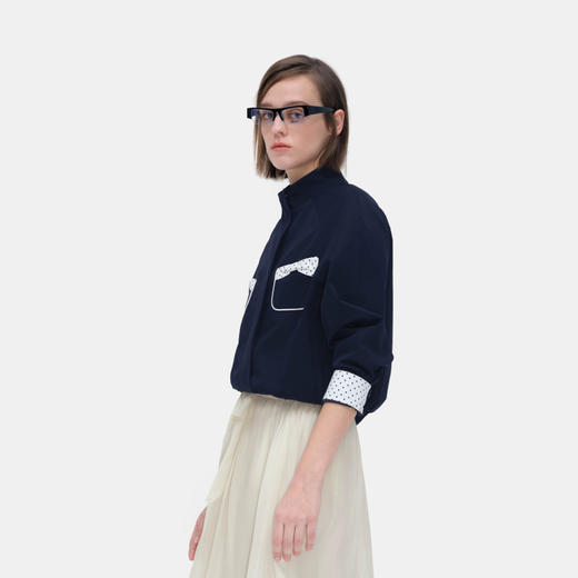 HERLIAN 2026年春季新品立体波点蝴蝶结装饰女士半高立领夹克外套 商品图2