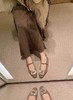 水钻毛呢玛丽珍秋冬加绒方头一字带小粗跟保暖法式女神鞋 商品缩略图4