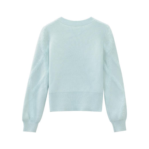 鹿向南「踏雪极光」秋冬新款原创设计感小众慵懒温柔系蓝色毛衣女 商品图2