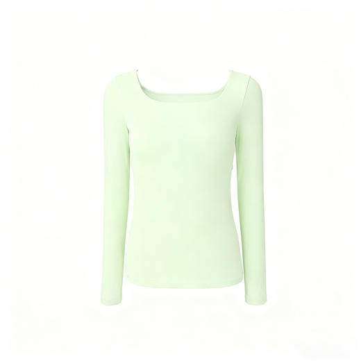 跃牌【美西西系列】lulu性感小方领紧身带胸垫裸感运动健身长袖T恤CX-501 商品图4