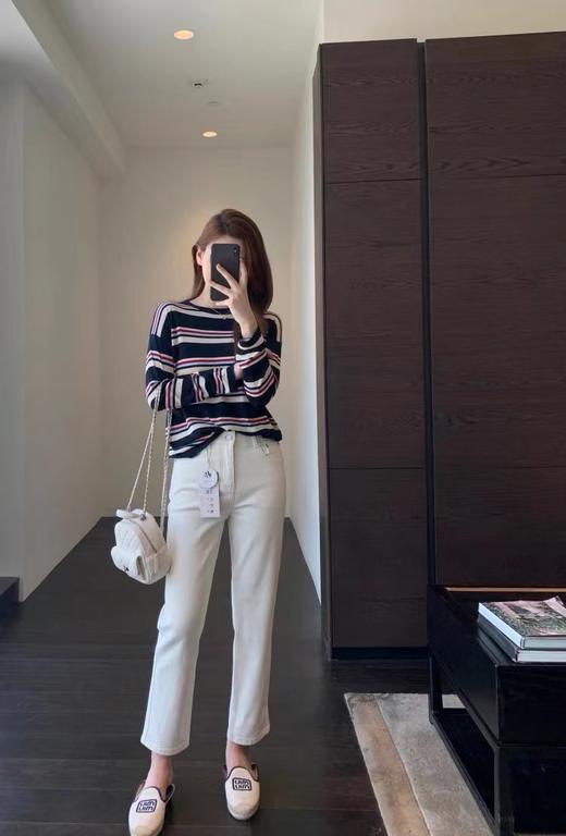 F010749韩系减龄羊毛柔软慵懒条纹针织衫女毛衣秋冬款 商品图5