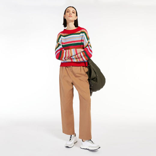 MAXMARA 女士混纺棉质休闲裤 土黄色 ATLANTA 51360629 005 商品图3