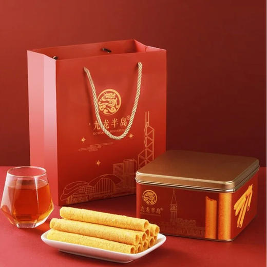 九龙半岛 原味鸡蛋卷448g*盒  进口黄油，传统手工制作，纯正港味，精致包装 定制礼袋 礼赠佳选 商品图1