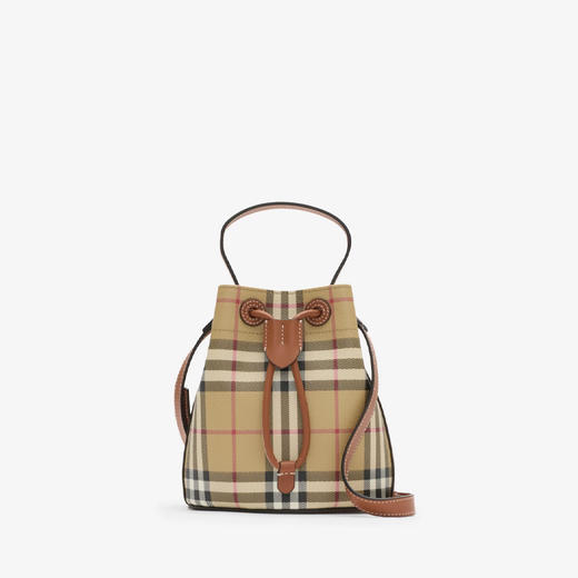 BURBERRY 巴宝莉 女士迷你格纹水桶包 格子 8109794 A9534 商品图0