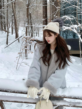 【百图lulu定制】【北海道仿貂毛外套】内里复合水貂毛 连帽保暖外套