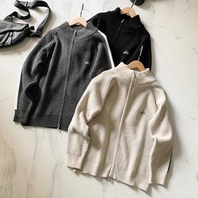 F010771运动毛衣夹克立领毛衣外套针织衫