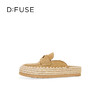 Dfuse迪芙斯2026春季新款包头编制手工感麻线鞋底穆勒拖鞋半包头拖鞋女鞋DFE1110074 商品缩略图12