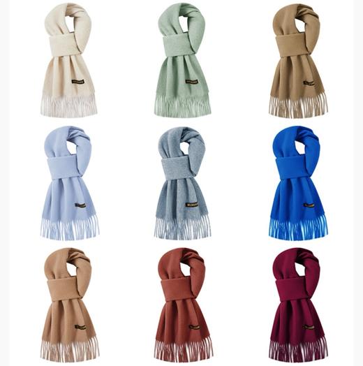 [屁侠推荐]MILMUMU 纯色百分百羊毛围巾 男女同款礼盒装 180*33CM 精品礼盒装 商品图0