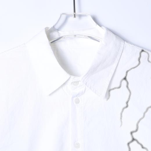 31230SDSA男士秋冬新款痞帅男装韩版简约撞色印花翻领长袖衬衫百搭气质 商品图2