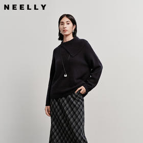 NEELLY纳俪商场同款冬季新款时髦氛围感小众设计针织衫女舒适毛衣N25112A01122