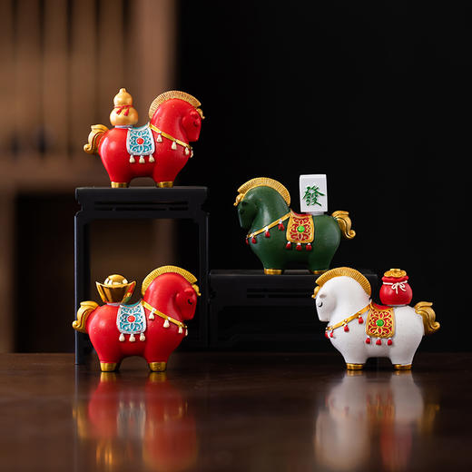 国潮马上有钱创意茶宠摆件可旋转办公室桌面茶桌装饰品高级感礼物 商品图2