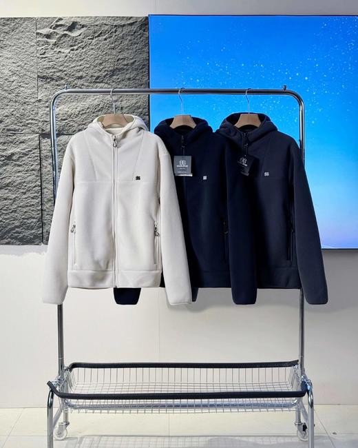 F010752男士双层加绒加厚户外运动休闲连帽外套 商品图0