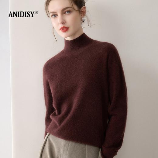 100%羊绒纯山羊绒加厚半高领长袖套头毛衣 商品图4