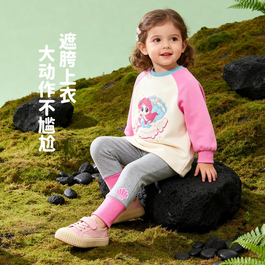 迪士尼小美人鱼套装春新款女童亲肤柔软T恤长裤运动休闲两件套ZD1FT010 商品图4
