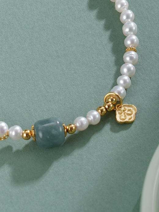 子佩集【如意珠华】银S925珍珠惜王妃手链【SGB0950004】3.7mm珠镀金2601 商品图6