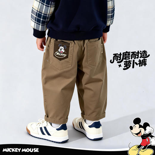 迪士尼（Disney）男童宽松休闲运动耐磨时尚弯刀裤26年春秋新款卡通长裤ZD1FK022 商品图5