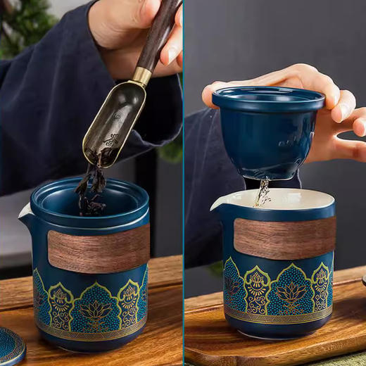 日式旅行茶具套装一壶三杯快客杯户外便携办公定 制礼品送伴手礼 商品图1