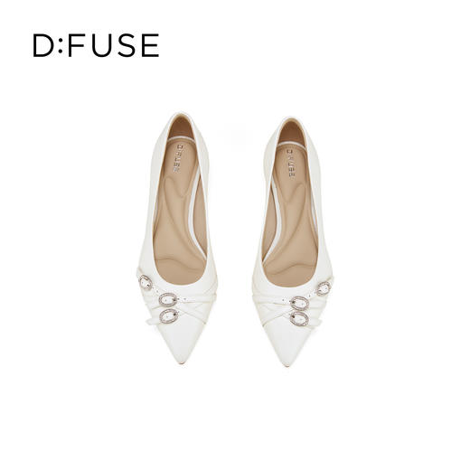 Dfuse迪芙斯2026春季新款尖头交叉带小钻扣轻朋克小猫跟单鞋女鞋DFE1111051 商品图9