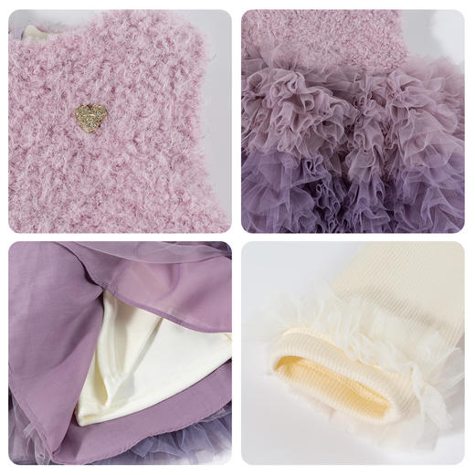 迪士尼（Disney）女童长袖连衣裙梦幻甜心公主柔软亲肤保暖加绒新年拜年服26年新款ZD1FQ006 商品图10