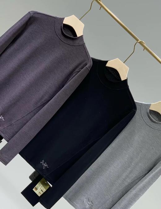 F010713女士半高领微双面短绒拉绒长袖打底T恤 商品图3