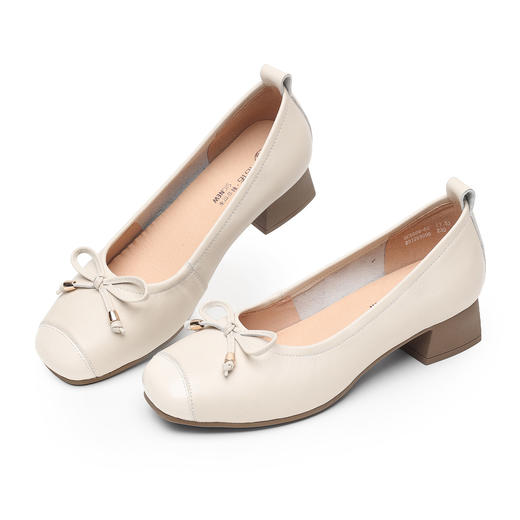 法式芭蕾单鞋女低跟蝴蝶结浅口玛丽珍鞋百搭温柔风淑女鞋6C5009-50 商品图2