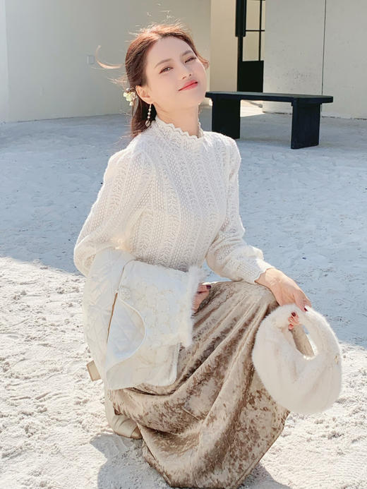 【百图lulu定制】【墨染鱼尾裙】新中式 水墨提花 加绒 鱼尾半裙 商品图2