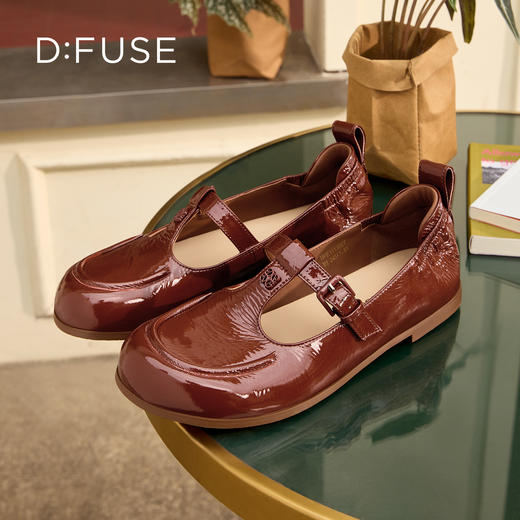 Dfuse迪芙斯2026春季新款方头T字带松紧带后跟舒适软底玛丽珍单鞋女鞋DFE1111067 商品图4
