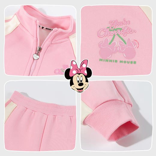 迪士尼（Disney）女童外套裤子卫衣套装运动休闲立领撞色两件套2026春季新款套装ZD1FS033 商品图6