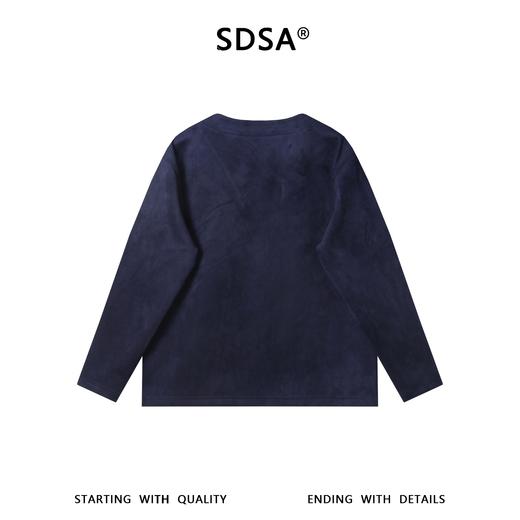 26T10SDSA秋冬新款痞帅男装简约植绒纯色拼接小V领卫衣百搭宽松上衣 商品图5