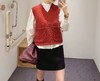 F010751马甲2025冬季新款时尚V领大口袋红色无袖羊毛马甲背心坎肩女 商品缩略图2