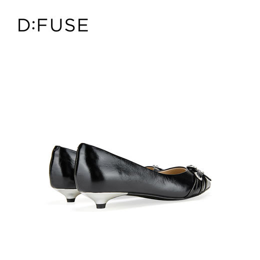 Dfuse迪芙斯2026春季新款尖头交叉带小钻扣轻朋克小猫跟单鞋女鞋DFE1111051 商品图13