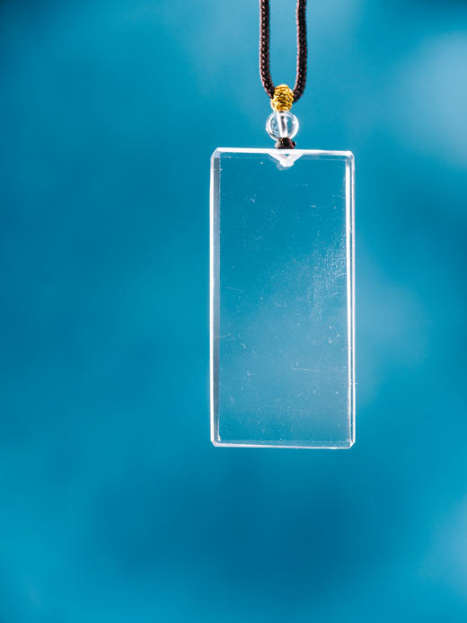 迷罗元和堂 白水晶平安无事牌 长约5.8 宽约2.9【器悟雅玩】 商品图1