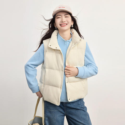 【1/21新品】熙世界户外万粒绒立领短外套女冬季保暖修身蓝色冲锋衣内胆抓绒衣 商品图4