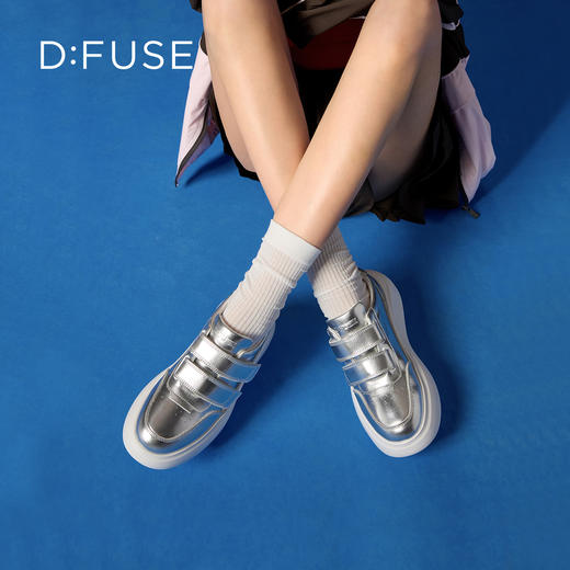 Dfuse迪芙斯2026春季新款轻便厚底增高魔术贴松糕鞋休闲鞋运动板鞋DFE1112126 商品图1