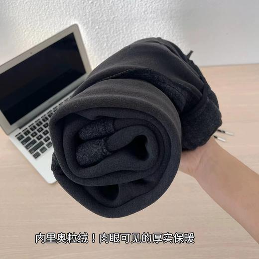F010747后半松紧腰毛呢羊毛裤宽松直筒加绒休闲阔腿裤女秋冬裤子八分裤 商品图13