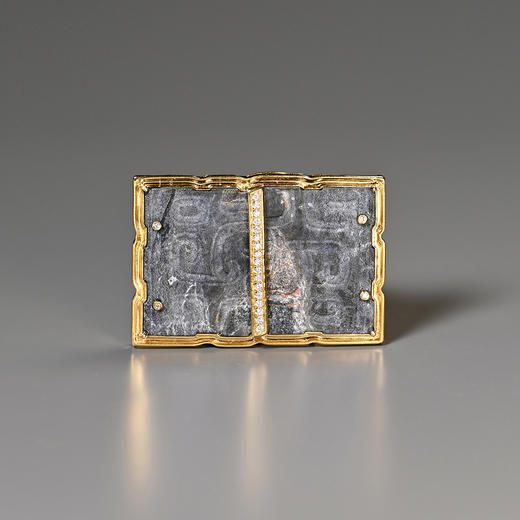 春秋黑漆古双龙纹玉牌项坠 商品图1