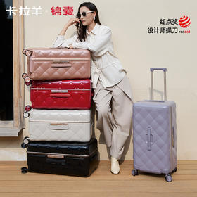 【镜面大平框铝框】卡拉羊锦囊承重抗压榫卯铝框箱鎏金板材防刮抗摔小香风行李箱CN8423