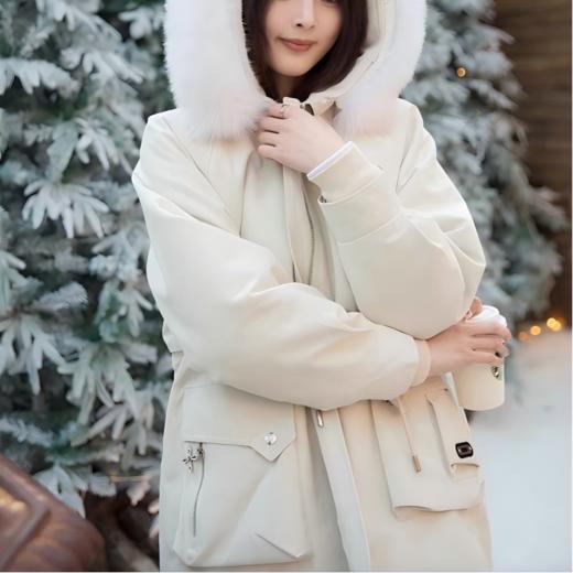 SUSX品牌直发 新款暖冬狐狸毛领兔毛内胆可拆卸派克服（预售15天发货） 商品图8