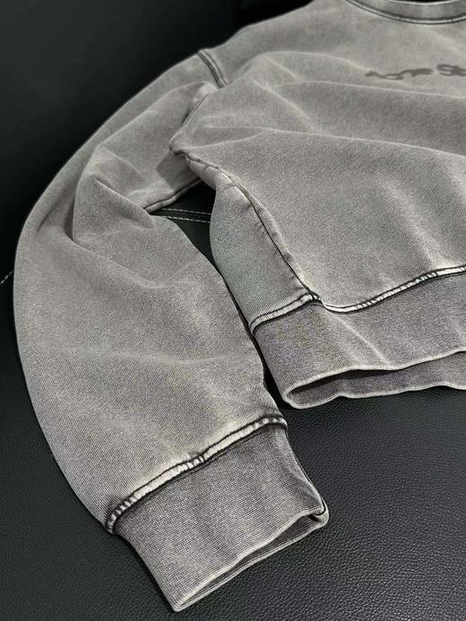 F010720砂磨重工水洗做旧纯棉圆领卫衣男女同款 商品图12