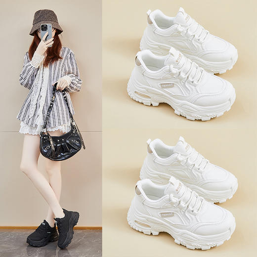 ins韩版新款老爹鞋女春秋季学生运动厚底增高休闲街拍AK610-1聚★为爱严选 商品图1