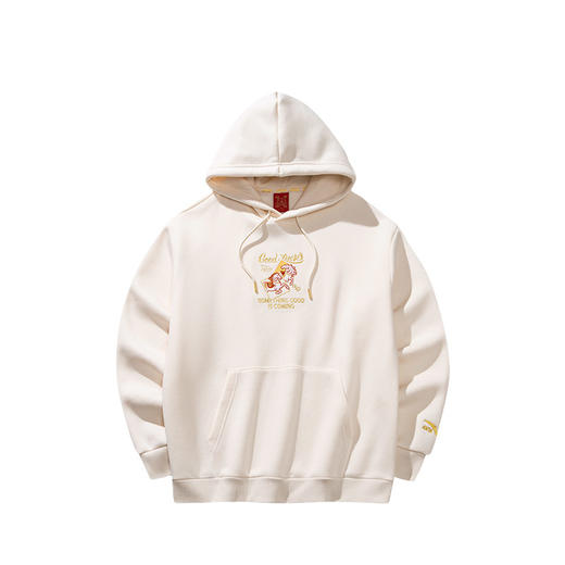 安踏好事发生加绒连帽马年卫衣男新年红色长袖运动上衣152618707S 商品图6