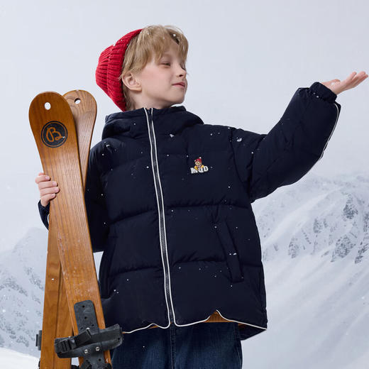 【MQD】冬季男大童潮酷学院风休闲保暖连帽羽绒服 商品图2