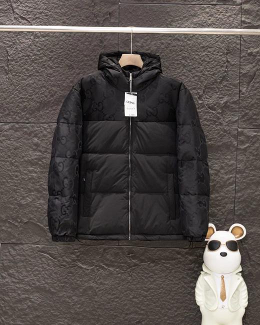 F010763老花满印拼接男女同款蓬松连帽羽绒服 商品图5