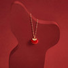 三彩2026新款相思红豆镶锆石吊坠项链轻奢简约灵动甜美国风节日 商品缩略图1